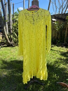 ASOS yellow lace dress size 2US new with tag